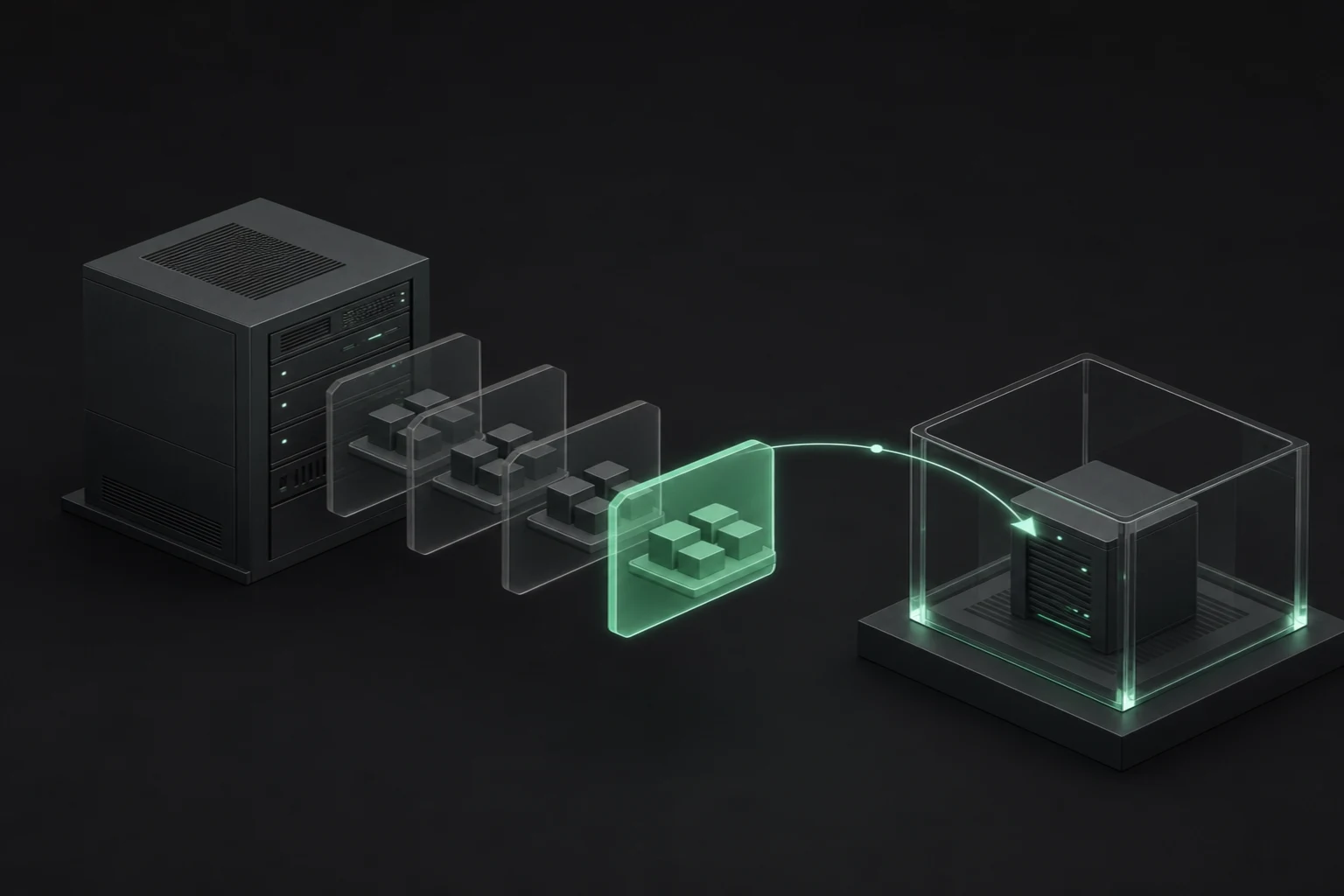 Versioned mint configuration snapshots move from a graphite server into a separate transparent recovery enclosure.